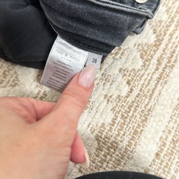 💥 Rag & Bone Nina High Rise Make Cigarette Straight Leg Jeans | Charcoal Black - Picture 7 of 7